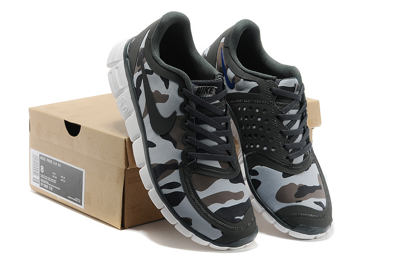 Nike Free 5.0 V4 Camouflage Air Force Grey Shoes - Click Image to Close